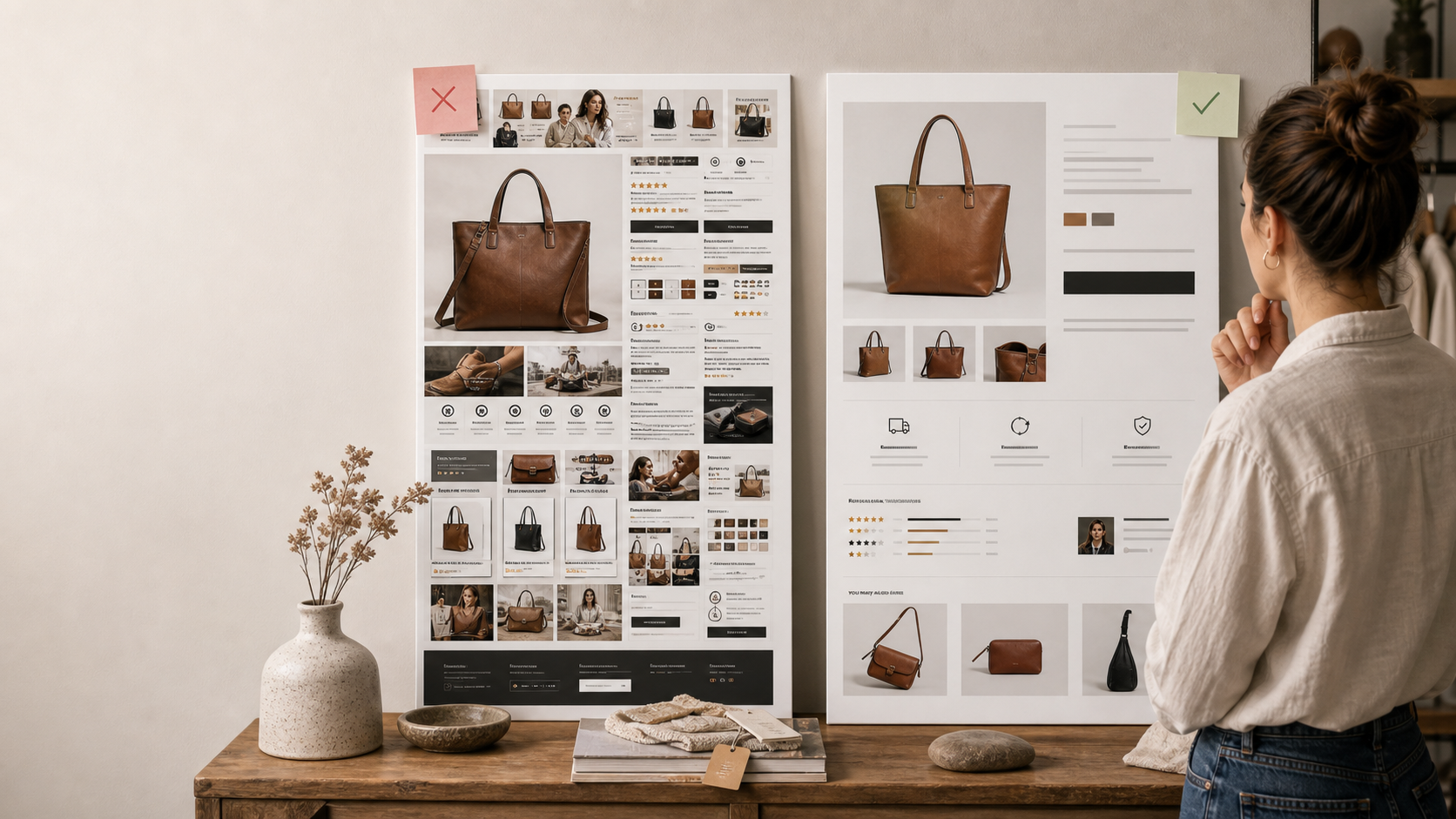 Beautiful but confusing storefront contrasted with a clearer buying experience